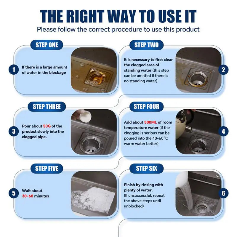BBOJI™ Upgrade Pipe Dredging Agent for Kitchen and Toilet Pipelines,Dissolves 200+ Blockages and Kills 99% of Bacteria.