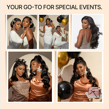 200% / 250% Density Loose Wave Glueless 13x6 HD Lace Front Wig Human Hair Pre-Cut Lace Flexi-Fit Drawstring Cap