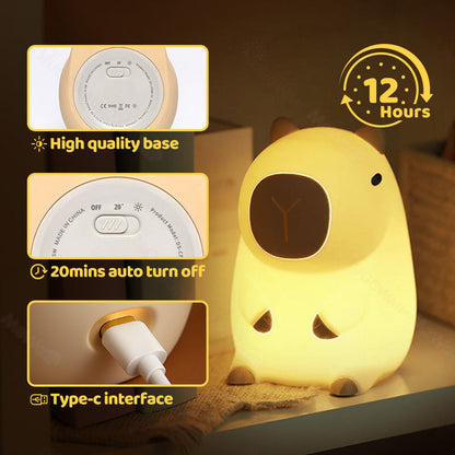 🌸Capybara Squishy Night Light - Perfect Gift 🎁