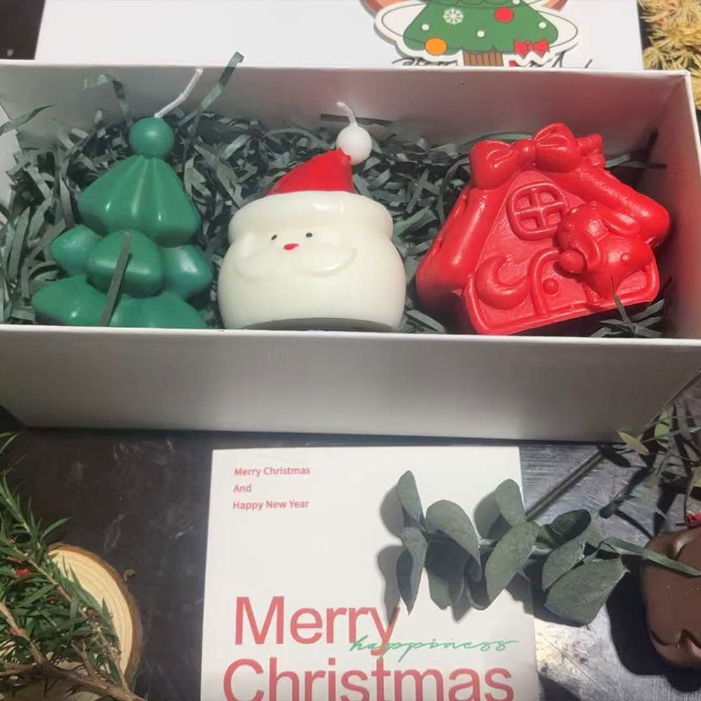 🕯️Cute Festive Scented Candles | Handmade Christmas Gift Set - Aromatherapy & Perfect Holiday Decor