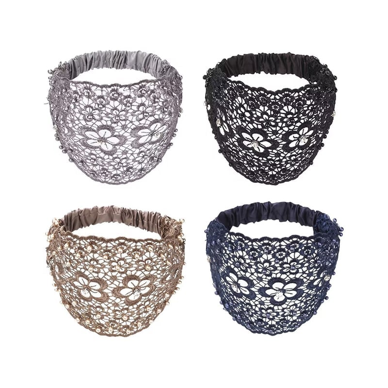 Plum Blossom Hollow Beaded Wide Headband