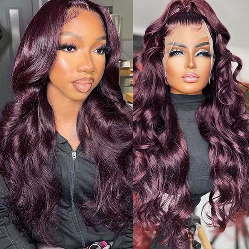 20% off in the last 3 hours:🌸Recommend Glueless Dark Purple 7x6/13x6 FULL Lace Frontal Wig 16"-34" Colored Human Hair Wigs