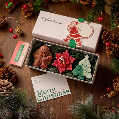 🕯️Cute Festive Scented Candles | Handmade Christmas Gift Set - Aromatherapy & Perfect Holiday Decor