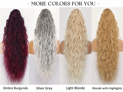 💜 LAST DAY PROMOTION - 50%OFF💜Curly Wavy Frizzy Hair Extension with Ponytail