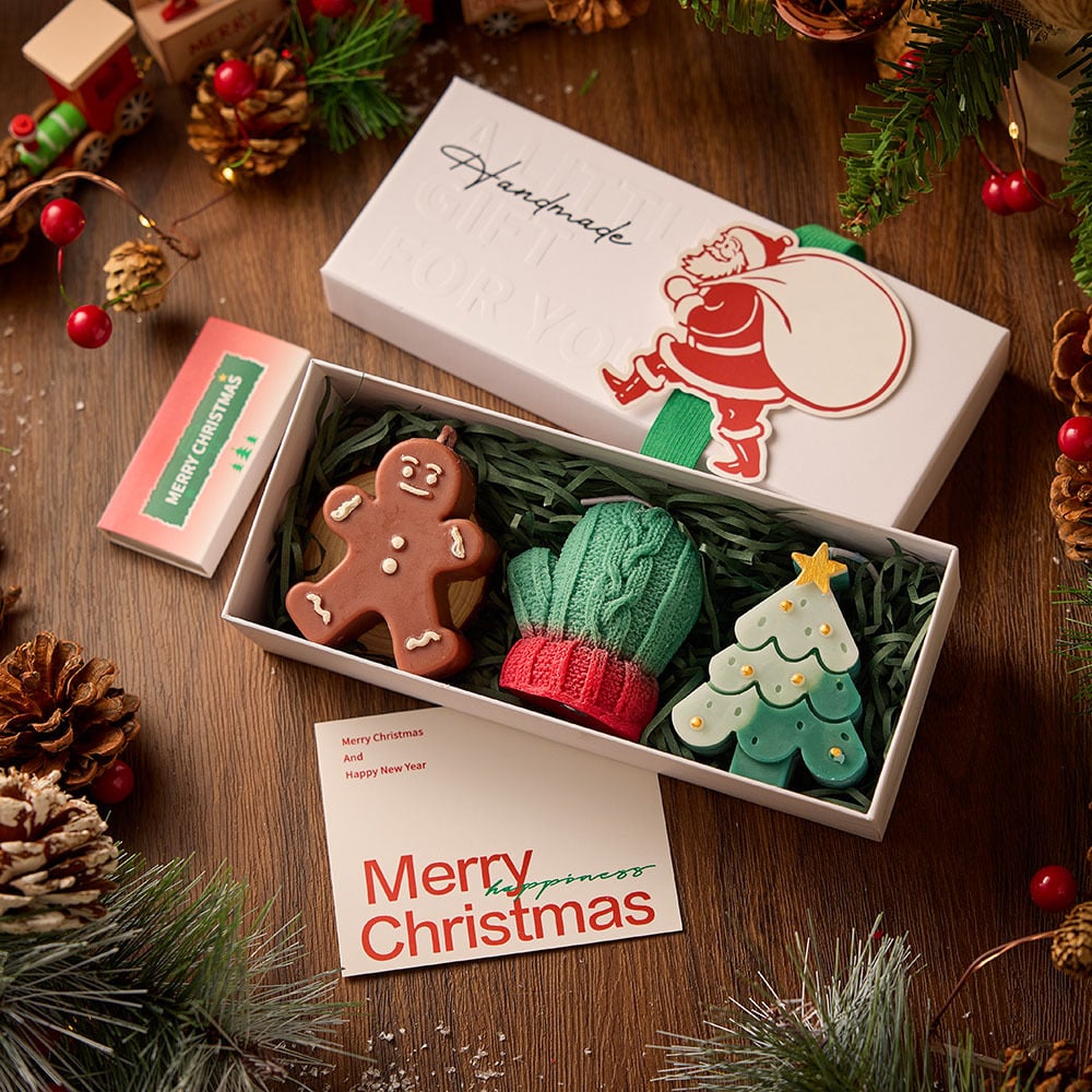 🕯️Cute Festive Scented Candles | Handmade Christmas Gift Set - Aromatherapy & Perfect Holiday Decor