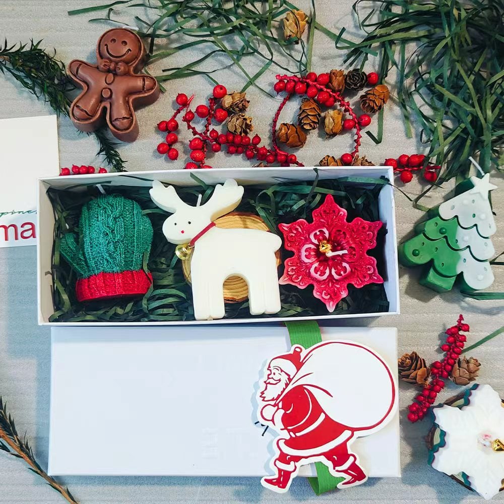 🕯️Cute Festive Scented Candles | Handmade Christmas Gift Set - Aromatherapy & Perfect Holiday Decor