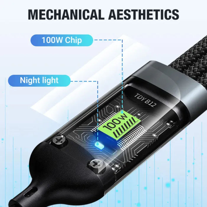 🔥Transparent Luminous 3-in-1 Super Fast Charging Cable🔥