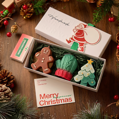 🕯️Cute Festive Scented Candles | Handmade Christmas Gift Set - Aromatherapy & Perfect Holiday Decor