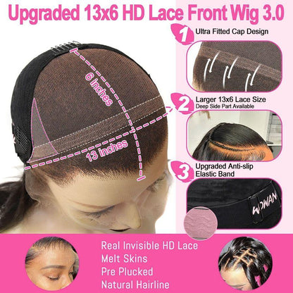 🌸Black 13X6 Skinlike Real HD Lace Front Wigs Body Wave🌸