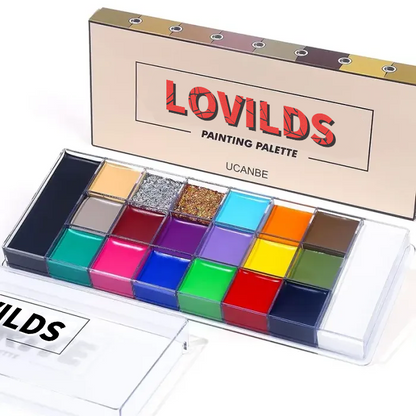 🌸LOVILDS Face and Body Oil Paint Palette, Halloween Special Effects Party Makeup Kit for Kids and Adults.