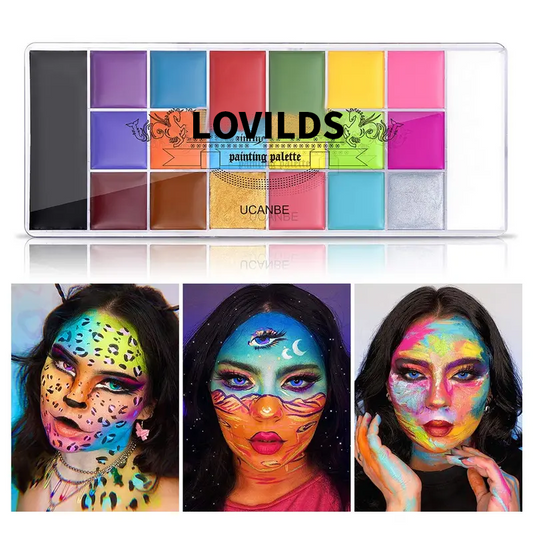 🌸LOVILDS Face and Body Oil Paint Palette, Halloween Special Effects Party Makeup Kit for Kids and Adults.